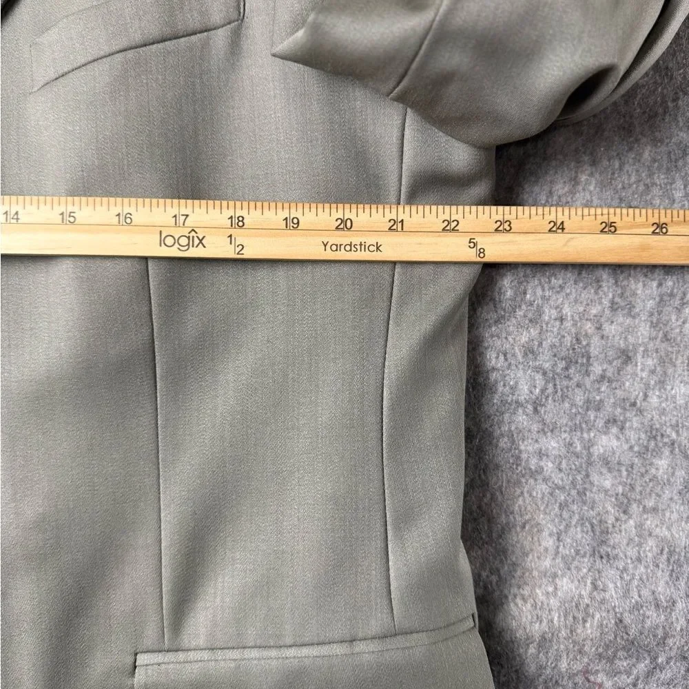 Jones New York‎ Blazer Jacket Men 46R Gray 98% Wool Long Sleeve Single Breasted